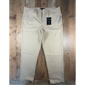 Zac & Rachel Women's Slim Ankle Pants Size 16 Chino Beige Stretch NWT